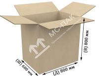 Гофрокороб 800х600х800 мм П-32 бурый