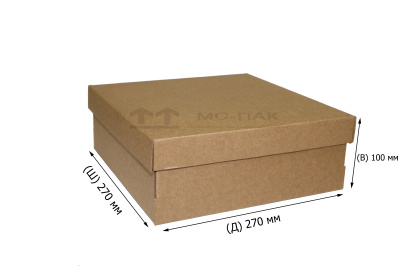 Обувная коробка Т-12 270х270х100 мм бурый