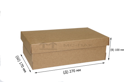Обувная коробка Т-12 270х170х100 мм бурый