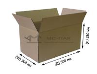 Гофрокороб П-32 бурый 500х300х330 мм с п/п ручками