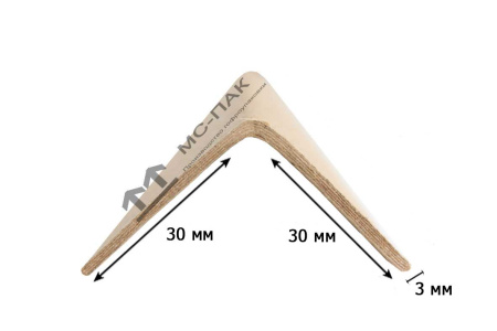 Защитный уголок картонный 30х30х3 мм, длина 1800 мм