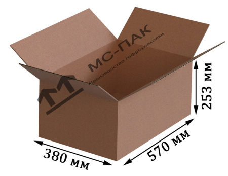 Гофрокороб №40 бурый 570х380х253 мм Т-23
