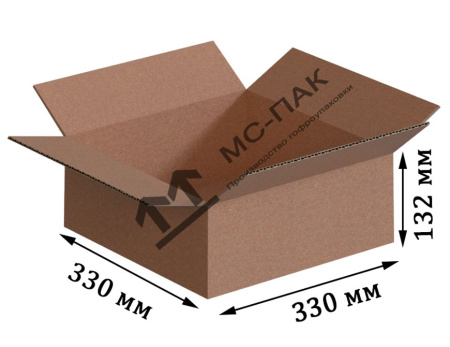 Гофрокороб №3 бурый 330х330х132 мм Т-23