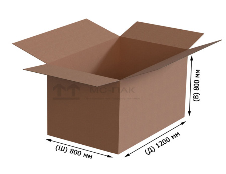 Картонная коробка Т-23 бурый 1200х800х800 мм