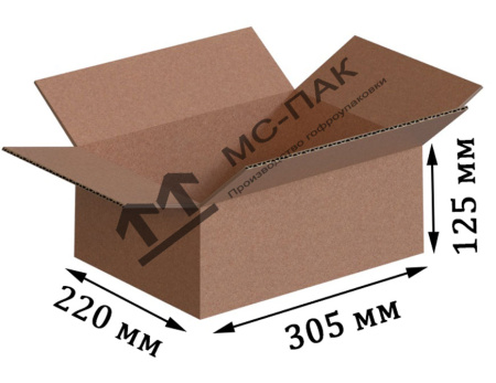 Гофрокороб Т-23 бурый 305х220х125 мм Гофрокороб Т-23 бурый 305х220х125 мм