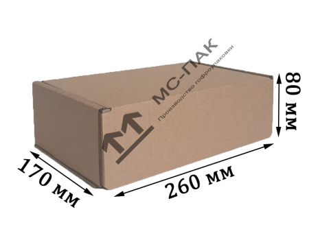 Картонная коробка тип «S» 260х170х80 мм Т-23