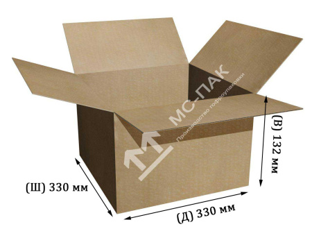 Гофроящик №3 330х330х132 мм Т-23 бурый