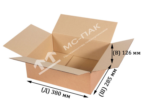Картонная коробка №13 380х285х126 мм Т-23 бурая