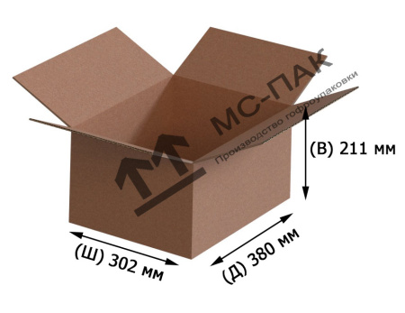 Гофрокороб Т-23 бурый 380х302х211 мм