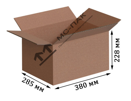 Гофрокороб №17 бурый 380х285х228 мм Т-23