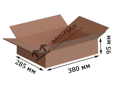 Гофрокороб №12 бурый 380х285х95 мм Т-23