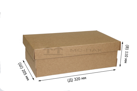 Обувная коробка Т-12 320х205х110 мм бурый