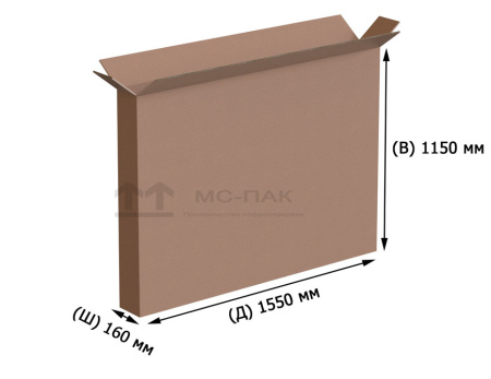 Гофрокороб П-32 бурый 1550х160х1150 мм для автостекла