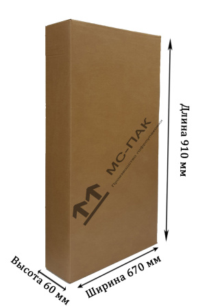 Короб типа «крышка-дно» 910х670х60 мм П-32 бурый