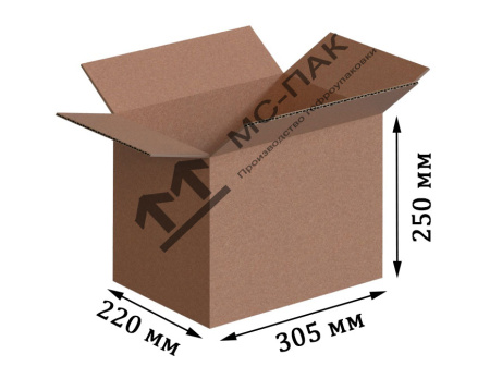 Гофрокороб Т-23 бурый 305х220х250 мм
