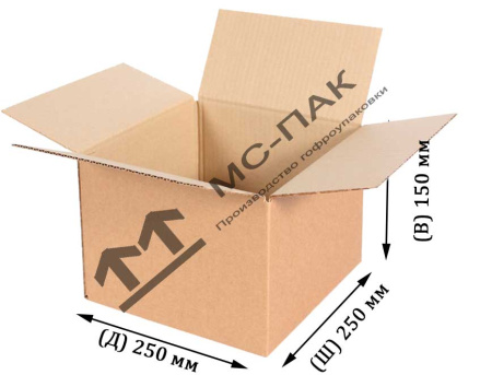 Картонная коробка 250х250х150 мм Т-23 бурая