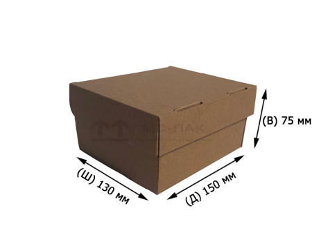 Самосборный короб 150х130х75 мм Т-12 бурый 0470
