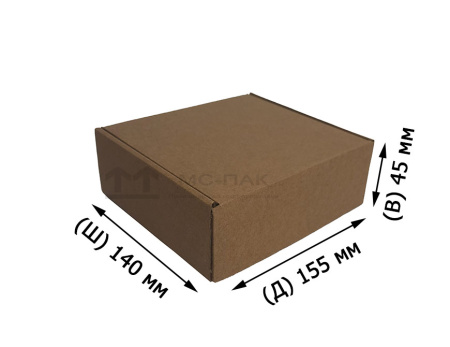 Самосборный короб 155х140х45 мм Т-12 бурый 0427