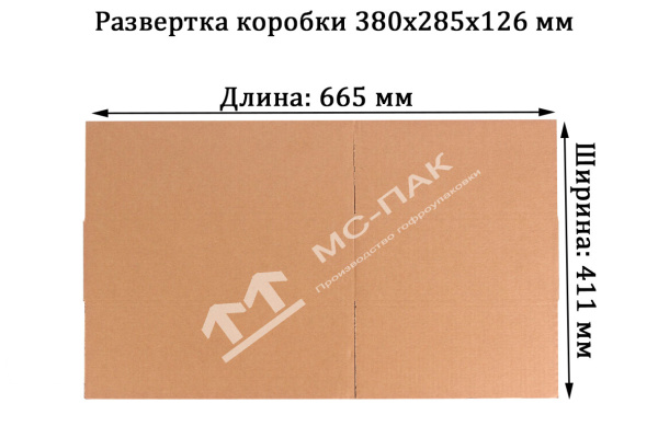 Картонная коробка №13 380х285х126 мм Т-23 бурая