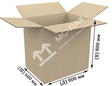 Гофрокороб 800х600х800 мм П-32 бурый