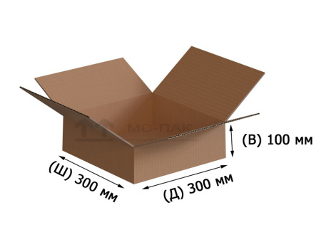 Гофрокороб Т-22 бурый 300х300х100 мм