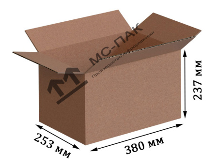 Гофрокороб №7 бурый 380х253х237 мм Т-23