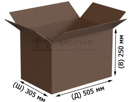 Гофрокороб Т-24 бурый 505х305х250 мм