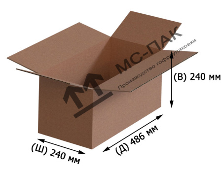 Гофрокороб Т-23 бурый 486х240х240 мм