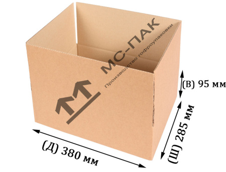 Картонная коробка №12 380х285х95 мм Т-23 бурая