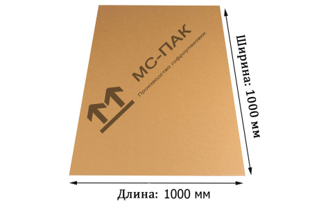 Микрогофрокартон 1000x1000 мм Т-12 бурый