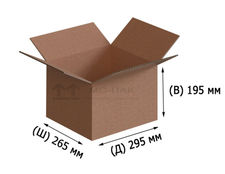 Гофрокороб Т-23 бурый 295х265х195 мм