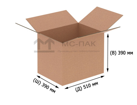 Картонный короб Т-23 бурый 510х390х390 мм