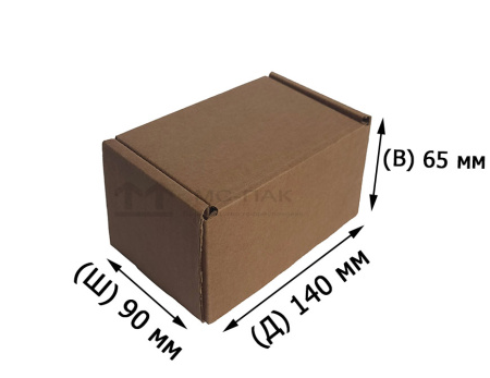 Самосборный короб 140х90х65 мм Т-23 бурый 0427