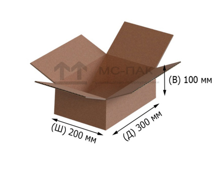 Гофрокороб Т-23 бурый 300х200х100 мм