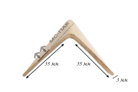 Защитный уголок картонный 35х35х3 мм, длина 1800 мм