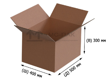 Картонный короб Т-23 бурый 500х400х300 мм