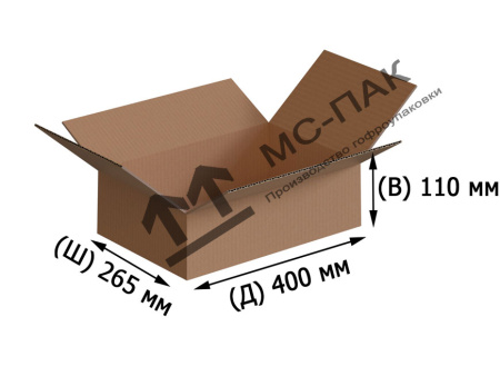 Гофрокороб Т-24 бурый 400х265х110 мм