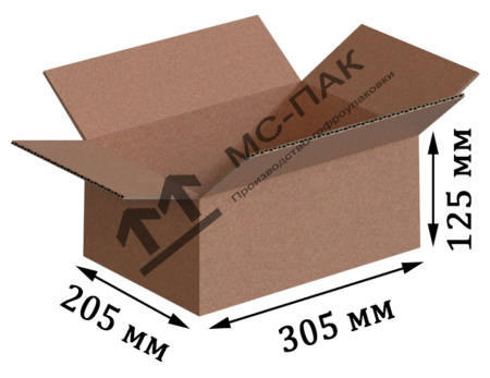 Гофрокороб 305х205х125 мм Т-23 бурый