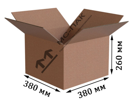 Гофрокороб №26 бурый 380х380х260 мм Т-23
