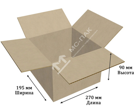 Гофрокороб Т-21 бурый 270х195х90 мм